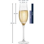 Leonardo Chateau Sektglas 6er Set, Proseccoglas, Champagnerglas, Edles Glas mit Gravur, 210 ml, 35302