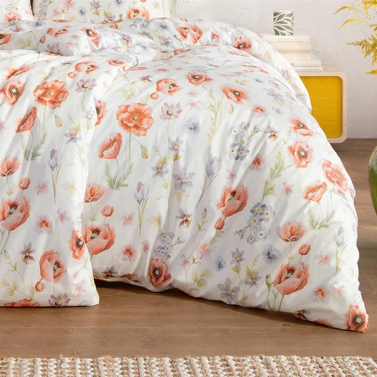 Estella Interlock Jersey Bettwäsche Elysia 6884-945 mohn Blume 135x200 – Bild 4