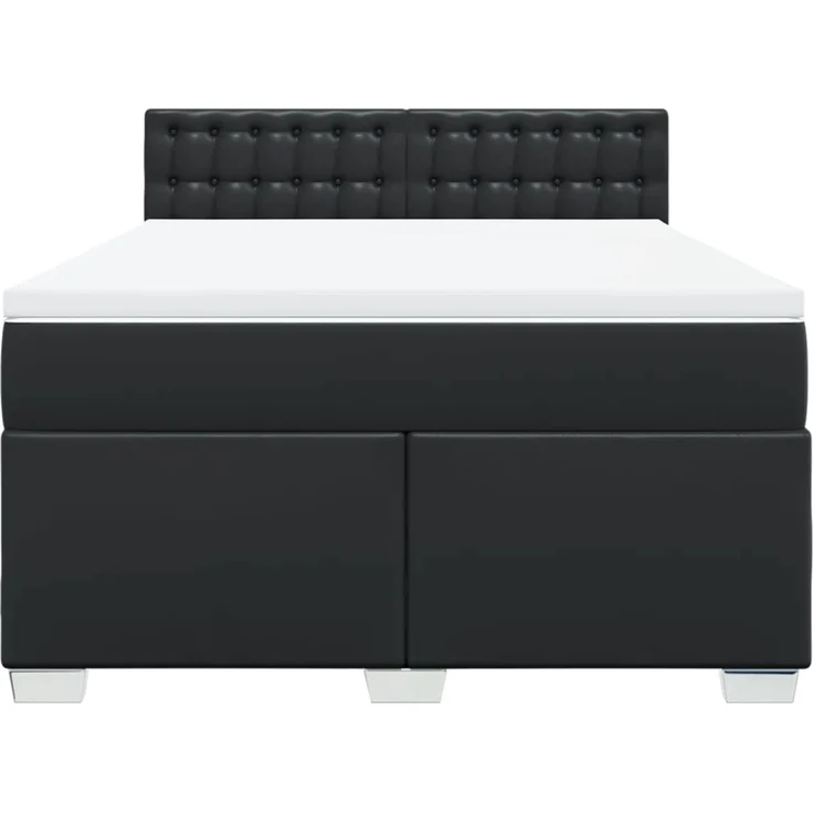 vidaXL Boxspringbett mit Matratze Schwarz 140x190 cm Kunstleder 3288420 – Bild 6