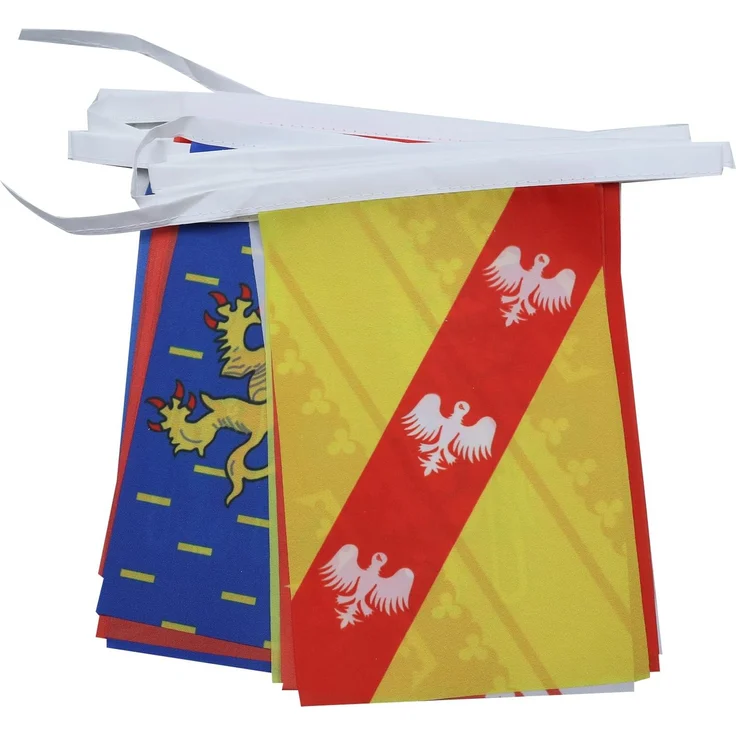AZ FLAG - Fahnenkette 27 Regionen Von Frankreich Und Französische Überseegebiete 8 Meter Mit 27 Flaggen - 21x14 cm - Französische Girlande Flaggenkette 14x21 Cm