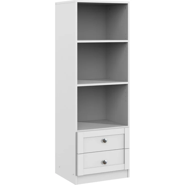 Babyzimmer-Set Zubehör: Standregal mit Schubladen B46/H135/T40 cm Landhaus Weiß – Bild 1