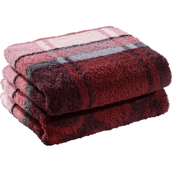 Erwin Müller Duschtuch Duschtuch "Ludwigsburg" 2er-Pack, Frottier (2-St), Walk-Frottier Karo – Bild 2