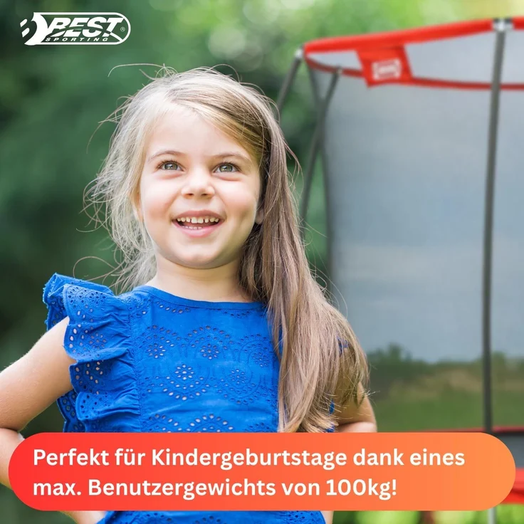 Best Sporting Gartentrampolin 57142 Superstar Red, Ø 426 cm, mit Netz – Bild 5