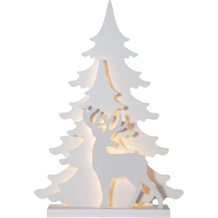 Star Trading 650-15 Weihnachtsdekoration DEKOBAUM GRANDY LED 36X0,06W Holz, Stahl weiss L:50cm B:11cm H:70cm IP44