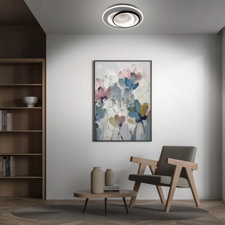 näve LED Deckenleuchte Malea, CCT - über Fernbedienung, Dimmfunktion, Memoryfunktion, Nachtlichtfunktion, dimmbar über Fernbedienung, mehrere Helligkeitsstufen, LED wechselbar, warmweiß - kaltweiß, dimmbar per Fernbedienung, CCT, Memory, Nachtlicht, D:... – Bild 1