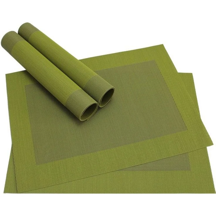 matches21 HOME & HOBBY Platzset Tischset BORDA 4er Olivgrün Tischunterlage als Tischdeko, (4-St), modernes Esstisch Platzdeckchen als abwaschbarer Tischuntersetzer – Bild 3