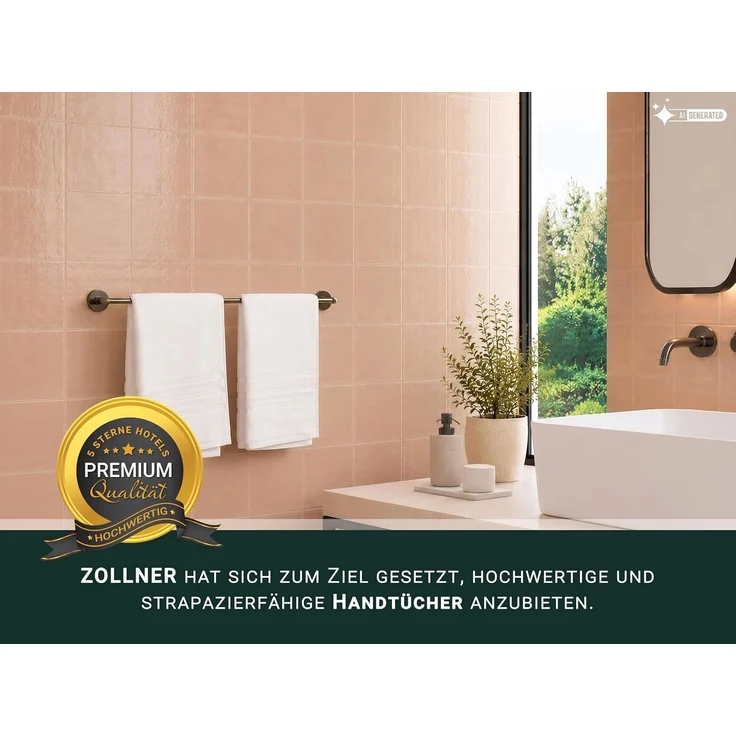 ZOLLNER 6er Set Handtuch, 100% Baumwolle, 50x70 cm, weiß – Bild 5