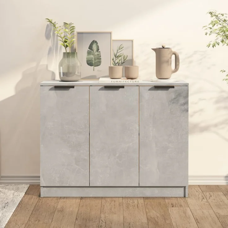 Sideboard, Kommode Betongrau 90,5x30x70 cm Holzwerkstoff – Bild 2