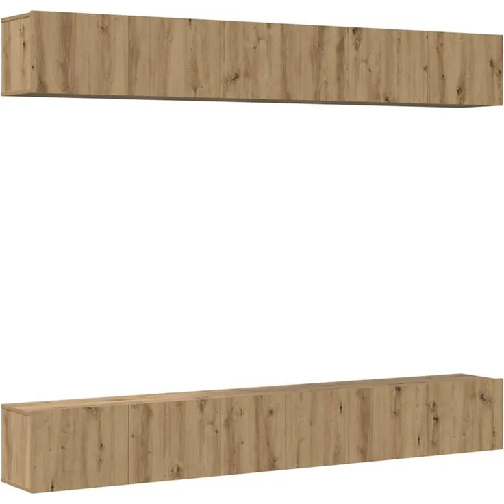 vidaXL TV-Schrankset Wandmontiert 6 pcs Artisan-Eiche Holzwerkstoff 3393476