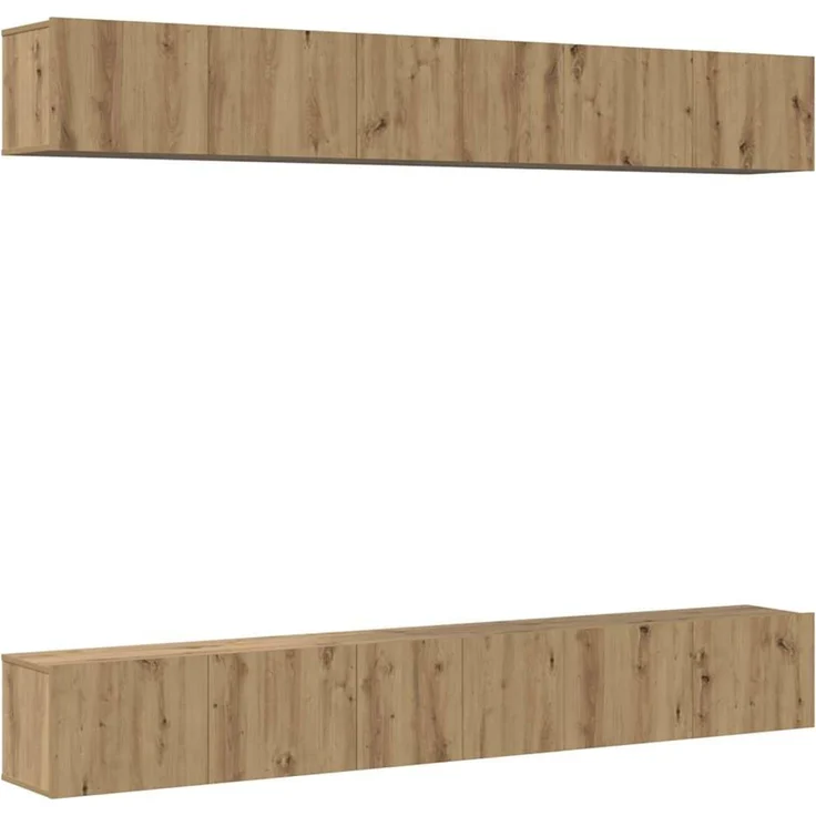 vidaXL TV-Schrankset Wandmontiert 6 pcs Artisan-Eiche Holzwerkstoff 3393476 – Bild 1
