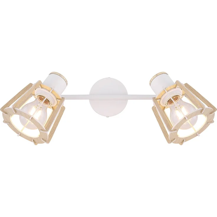 Spotleuchte, 2 Flammig, Landhausstil, Holz, natur, L 36cm – Bild 10