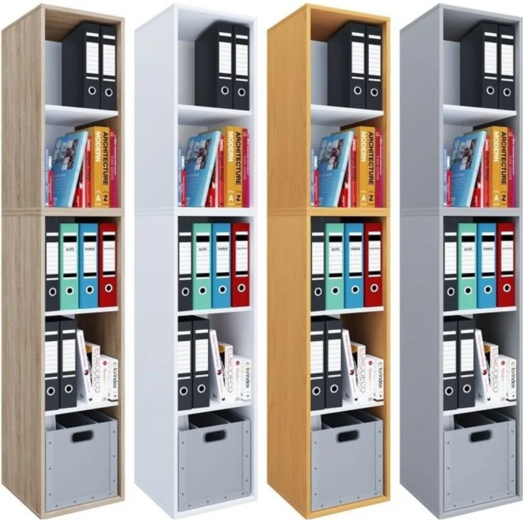 VCM Büroregal & Bücherregal Lona 917849 Weiß H. 183 x B. 35 x T. 37 cm – Bild 4