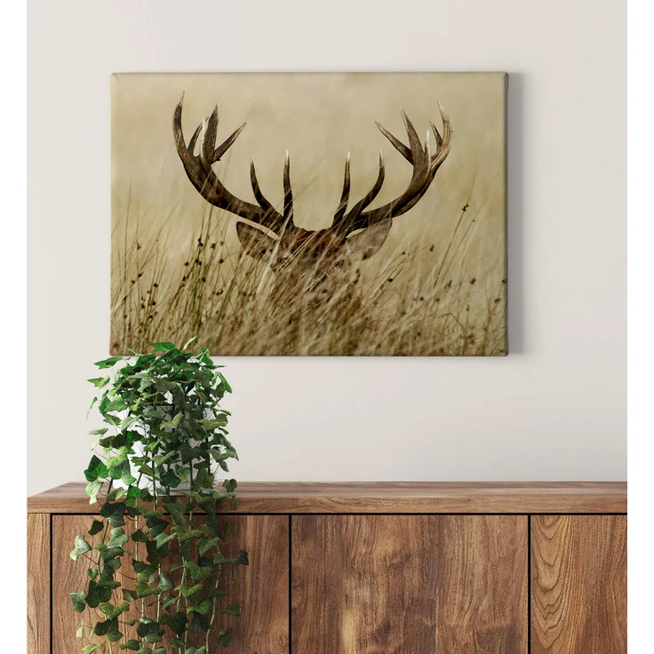 Rehkopf Leinwandbild 70x50 DD123047 Keilrahmen Wandbild Leinwand Unterwasser – Bild 2