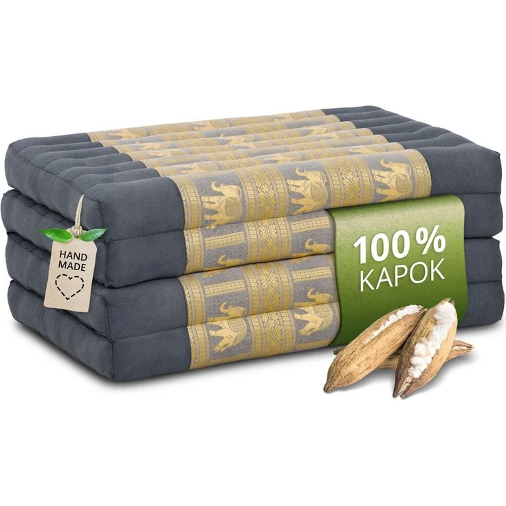 Klappmatratze Klappmatratze 80 cm (Deluxe) vegan und handgefertigt, 200x80x8cm, livasia, 8 cm hoch, Kapok – Bild 5