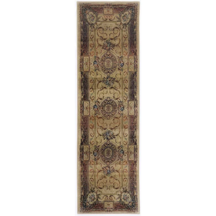 Theko Gabiro 856 Klassischer Orientteppich strapazierfähig und sehr robust in der Farbe Beige, Maße: 68x235 cm, 300032