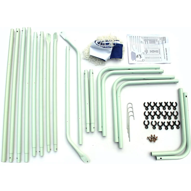 LVHOM Fußballtor 244x152 cm, klappbares Trainingstor aus Stahl, Jugendfußballtor mit Bodenankern für Garten, Weiß & Blau – Bild 5