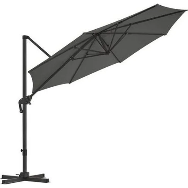 Songmics Sonnenschirm, Ø 300 cm, UPF 50+, 360° drehbar, mit Ständer