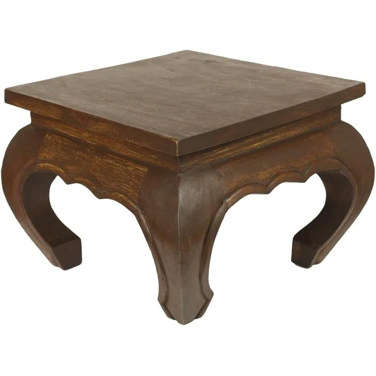 Oriental Galerie Opiumtisch Dunkelbraun - 35cm Beistelltisch Tischchen Hocker Blumenhocker Akazienholz asiatischer Kleiner Tisch
