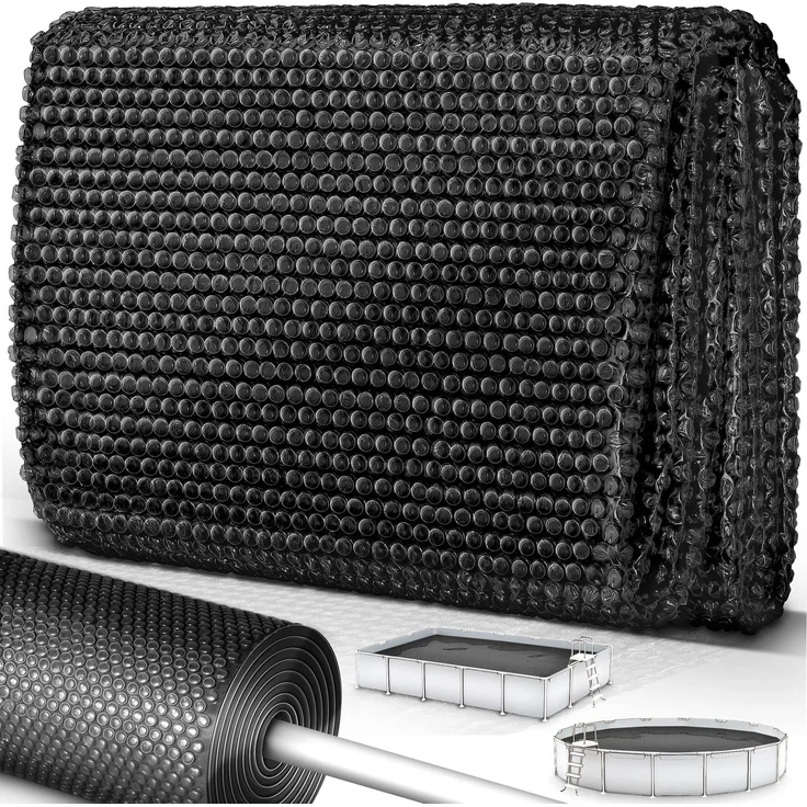 tillvex Pool Solarfolie Rechteckig 600x400 cm - Schwarz Solarplane Solarheizung Solarabdeckplane Poolheizung Wärmeplane – Bild 6