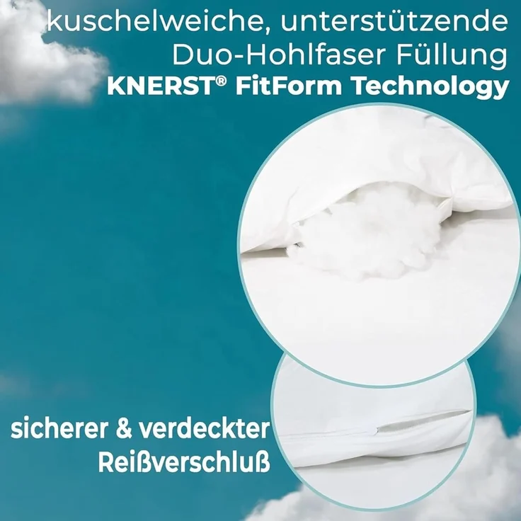 KNERST Kopfkissen Kinderkopfkissen, Füllung: FitForm Technologie – 100% Polyester, Komfortkissen Kinder für optimale Stützkraft, Kinderkopfkissen für weiche Träume – Bild 3
