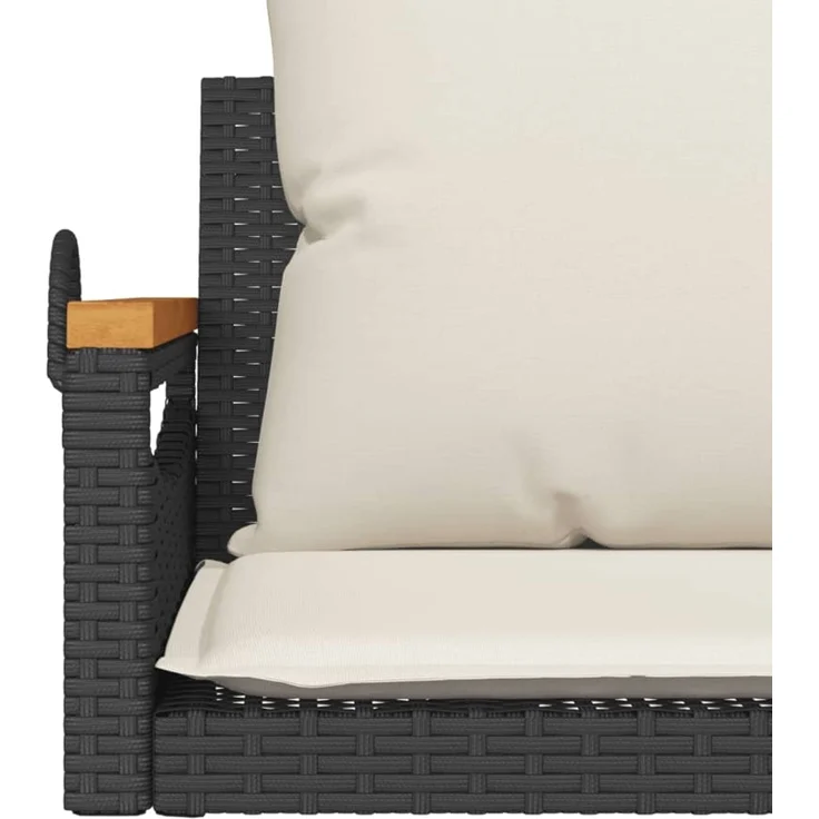 vidaXL Hängesessel mit Kissen Schwarz 63x62x40 cm Poly Rattan 368164 – Bild 8