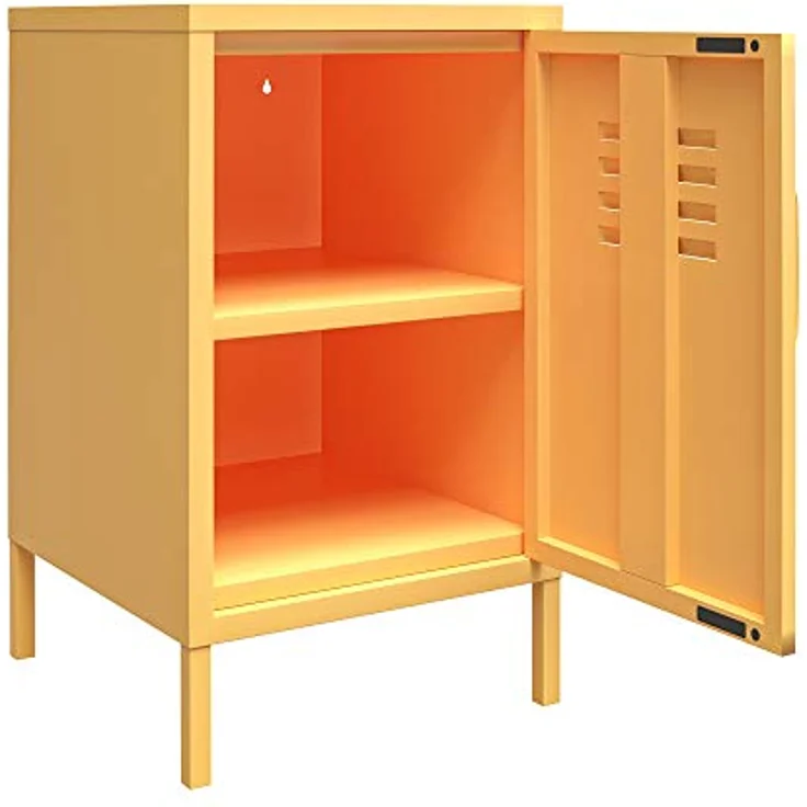 DHP Furniture Dorel Home Novogratz Cache Beistelltisch mit Schließfach, Metall, Gelb, Einheitsgröße – Bild 3