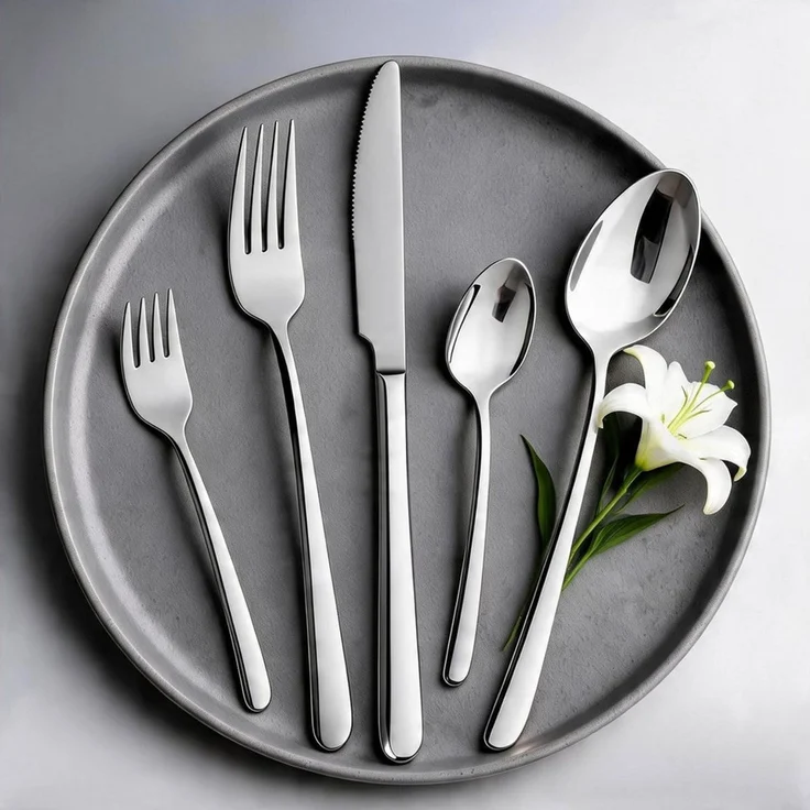 Mulex Besteck-Set Modica, Besteckset mit 3 Multifunktionstüchern (63-tlg), 12 Personen, Edelstahl 18/0, Zeitlos elegantes Besteck mit schlanker Form und edler Optik – Bild 2
