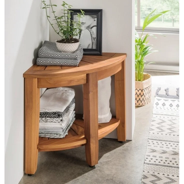 Destiny Ablageelement »SPA & LIVING«, Eckregal halbrund 40x40x44,5 cm, Teak – Bild 4