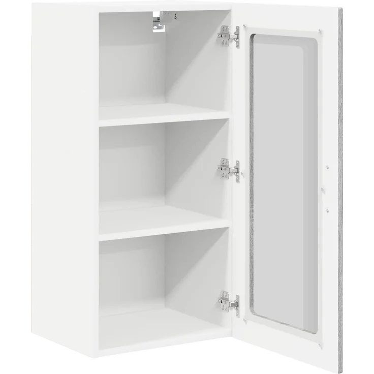 vidaXL Wandglas-Schrank PORTO Sonoma-Grau 40 x 31 x 80 cm 885347 – Bild 5