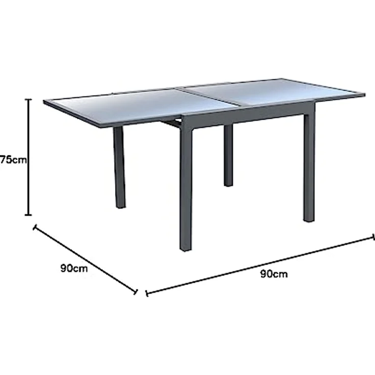 HOME DELUXE Gartentisch ausziehbar VERANO - 180/90 x 90 cm – Bild 4