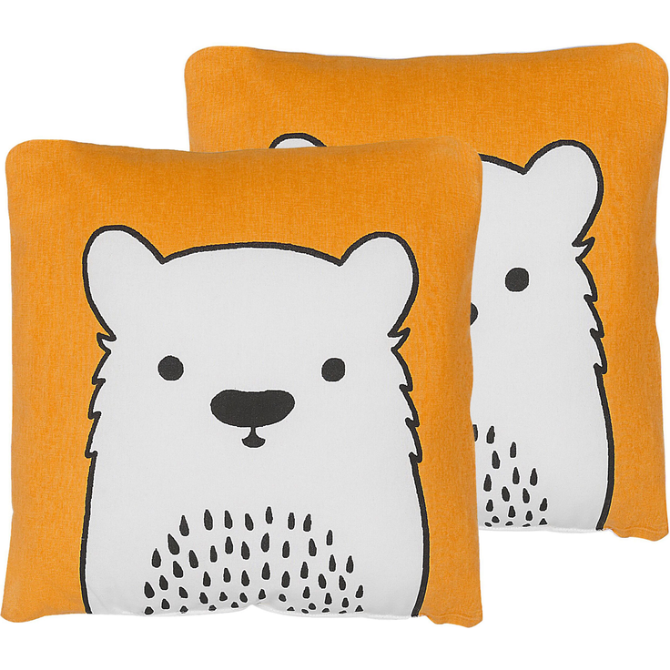 Kissen 2er Set Für Kinder WARANASI Baumwolle 45 x 45 cm Orange