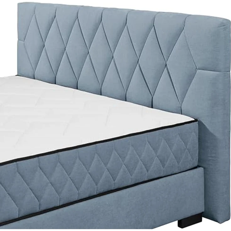 NAGOL B Boxbett 180x200, Denim - Bequemes Doppelbett mit Bettkasten und Premium 9-Zonen-Federkern Wendematratze - 205 x 114 x 214 cm (B/H/T) – Bild 7