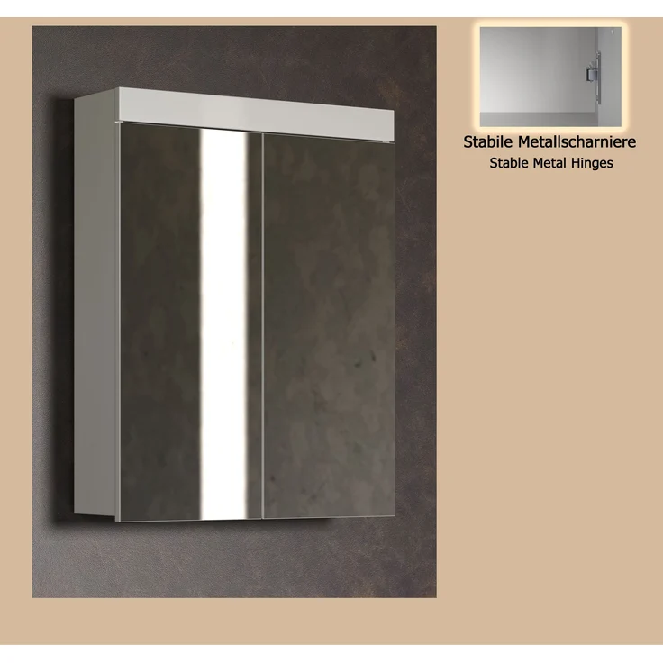 Trendteam 'Amanda' Spiegelschrank, Holz, 77 x 17 x 60 cm, Weiß Hochglanz – Bild 15