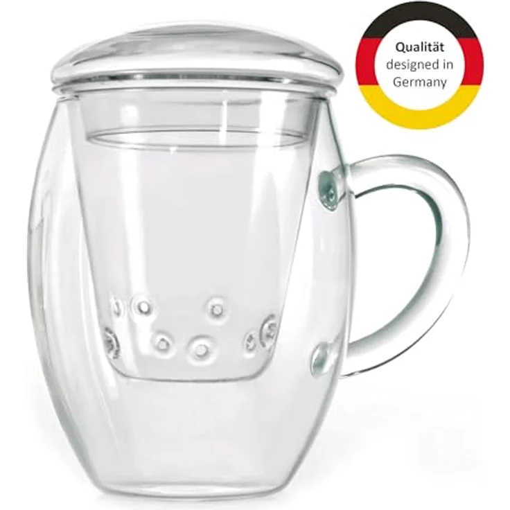 Creano Teeglas All in one, mit Glassieb & Henkel, Borosilikatglas, 3-teilig – Bild 11
