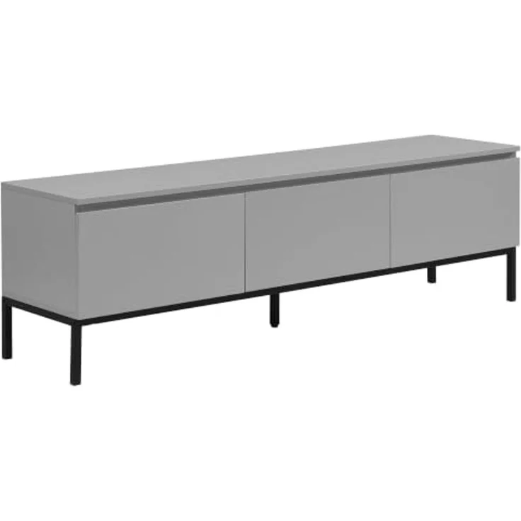 FINEBUY Lowboard FB117865 150cm TV Kommode Grau TV Schrank Fernsehtisch Fernsehschrank (Modernes TV-Board mit grifflosen Fronten), Drei geräumige Schubladen für reichlich Stauraum – Bild 1