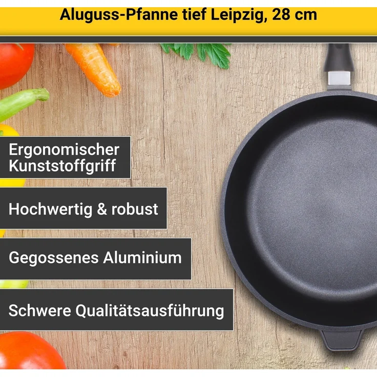 KARL KRÜGER Schmorpfanne Leipzig Ø28cm Aluguss – Bild 3