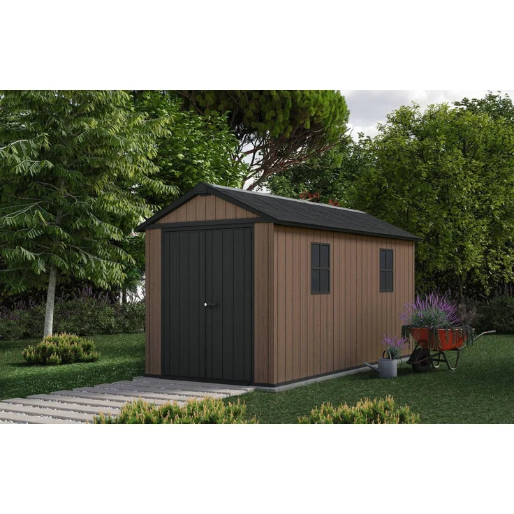 Dmora Gartenhaus Kincardine, Gartenhütte, Gartenhaus, Werkzeugschuppen, 230x413 h246 cm, Braun – Bild 2