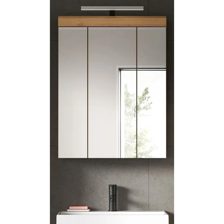 Badezimmer Spiegelschrank Shawn in Eiche 60 cm – Bild 2