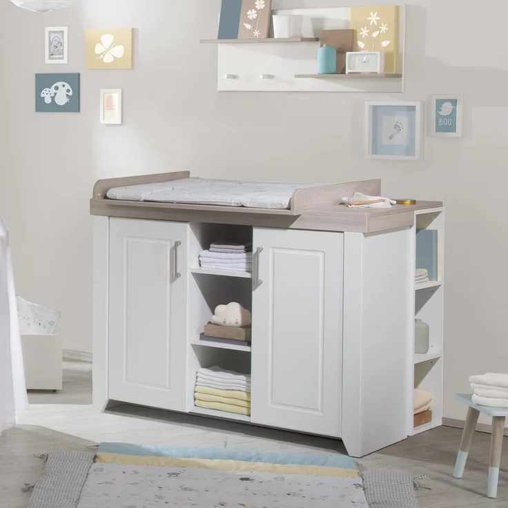 roba Kinderzimmerset 'Felicia' 3-teilig - Bett 70 x 140 - Kleiderschrank 3-türig - Weiß / Luna Elm – Bild 3