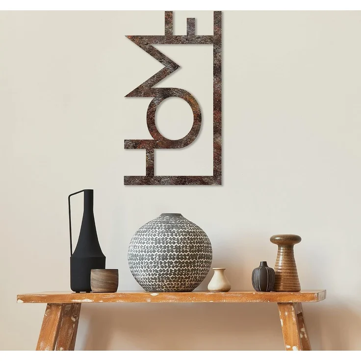 Wallity 'Rusty Home' Dekoratives Wandaccessoire aus Metall, Antiquität, 28 x 50 cm – Bild 3
