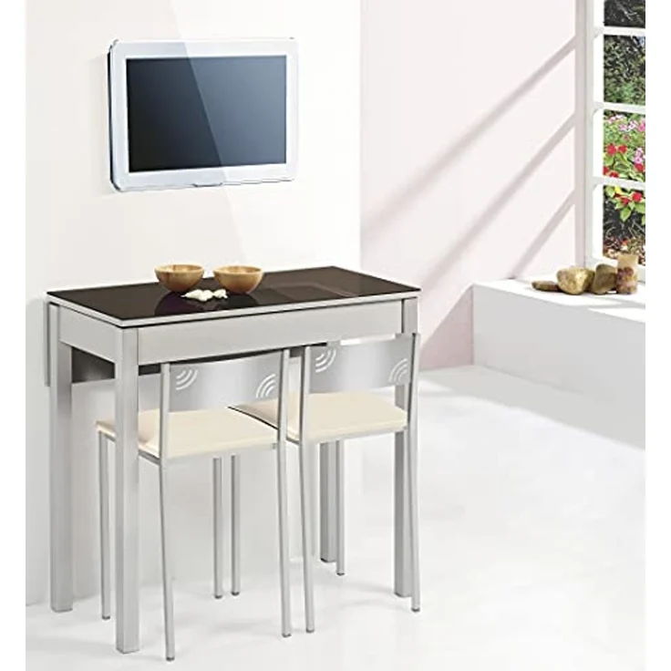 ASTIMESA Zwei Küchenhocker mit niedriger Rückenlehne aus Kunstleder, beige, Sitzhöhe 45 cm. – Bild 2