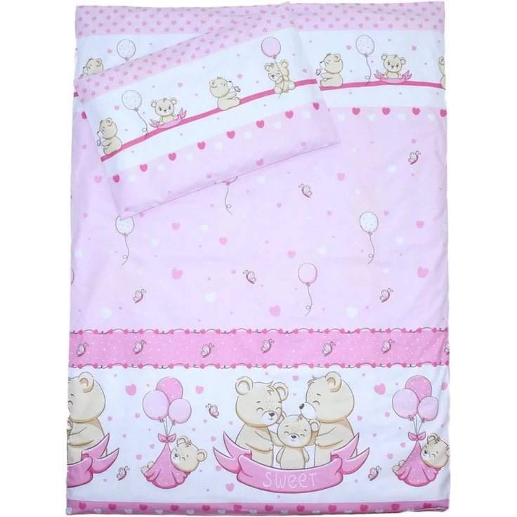Primawela Babybettwäsche Bettset mit Bettwäsche Vollstoff Chiffon Baby Kinder, 4 teilig – Bild 1
