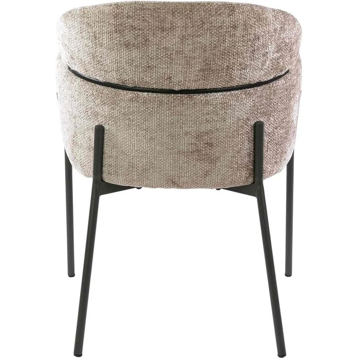 Armstuhl Vura 2er-Set mit Chenille-Bezug und Metallgestell, Sand – Bild 7