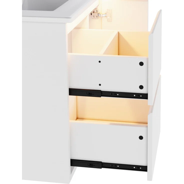 Waschtisch 61 x 46,5 x 57 cm, wandhängend, mit Keramikbecken und LED-Sensorbeleuchtung – Bild 9
