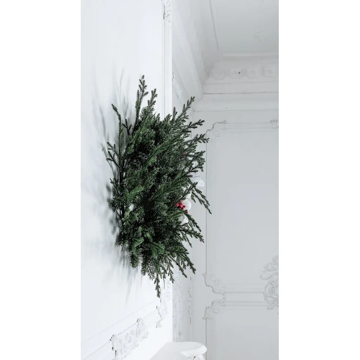 EveXmas Nordic Pine Weihnachtskranz Grün 65 cm, künstlicher Kiefernkranz mit strukturierten Nadeln, 96 Zweige, 480 PE-Spritzguss-Triebe, 100% PE – Bild 3