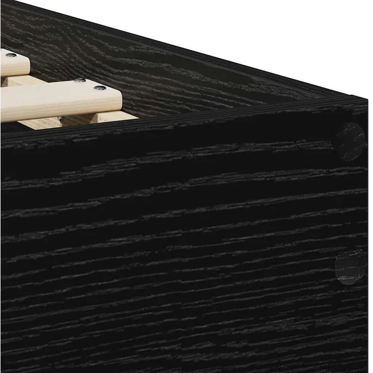 vidaXL Bettrahmen Schwarz Eichen-Optik 90 x 200 cm Holzwerkstoff 871656 – Bild 8