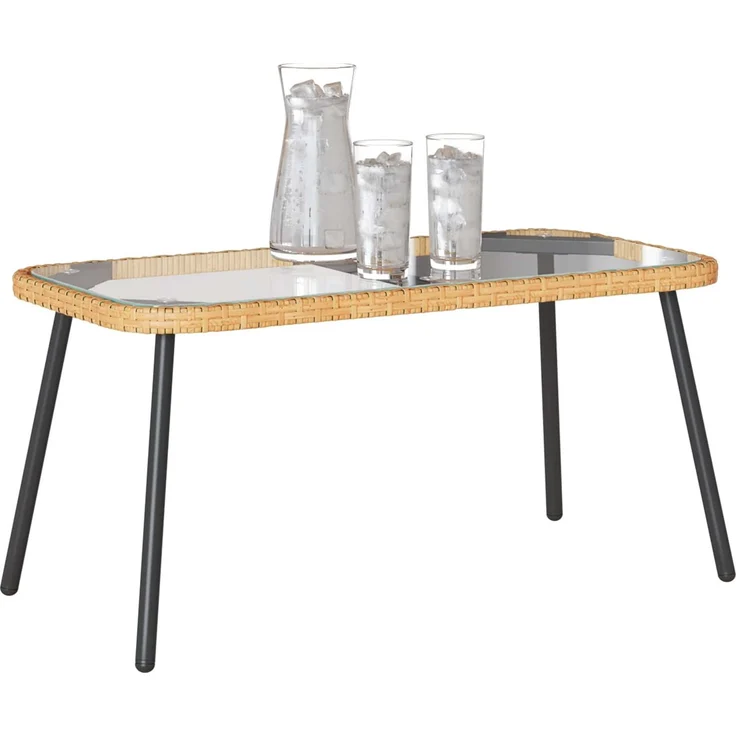 vidaXL Couchtisch Braun und Schwarz 90 x 45 x 43 cm Poly-Rattan 4108268 – Bild 3
