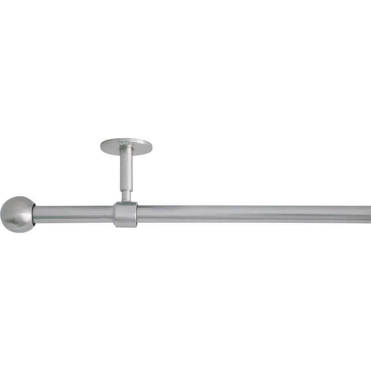 ondeco Gardinenstange 2 in 1 | Ausziehbar | Wand- & Deckenmontage | Verstellbar 5-8 cm | Stabil für schwere Vorhänge | 19 mm Ø | Schwarz oder Edelstahl Edelstahl-Optik 160-280 cm – Bild 1