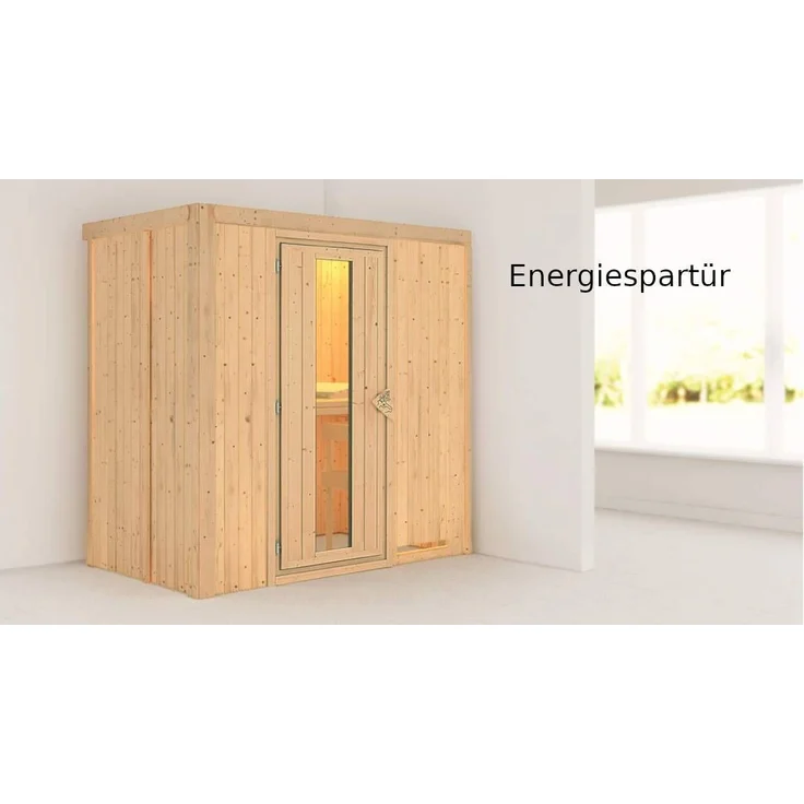 Karibu Sauna Variado + 9kW BIO-Kombiofen mit ext. Steuerung Easy Klarglas Ganzglastür – Bild 4