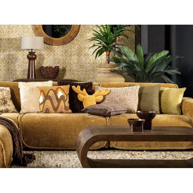Dutch Decor Kissenhülle 'Jurre' Irish Cream - Beige, Flauschig, Pflanzen-Muster – Bild 4